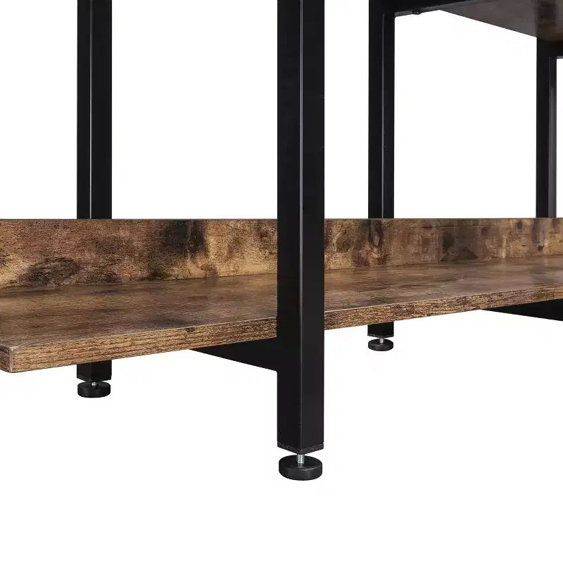 Étagère de style industriel vintage Whisen avec cadre en métal et panneau MDF, bibliothèque ouverte pour le bureau à domicile