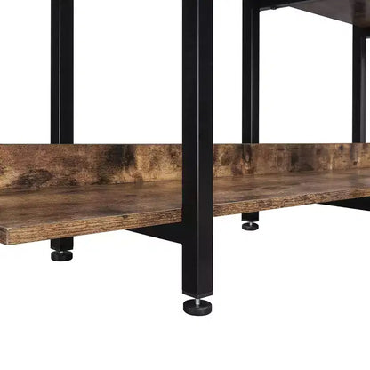 Étagère de style industriel vintage Whisen avec cadre en métal et panneau MDF, bibliothèque ouverte pour le bureau à domicile