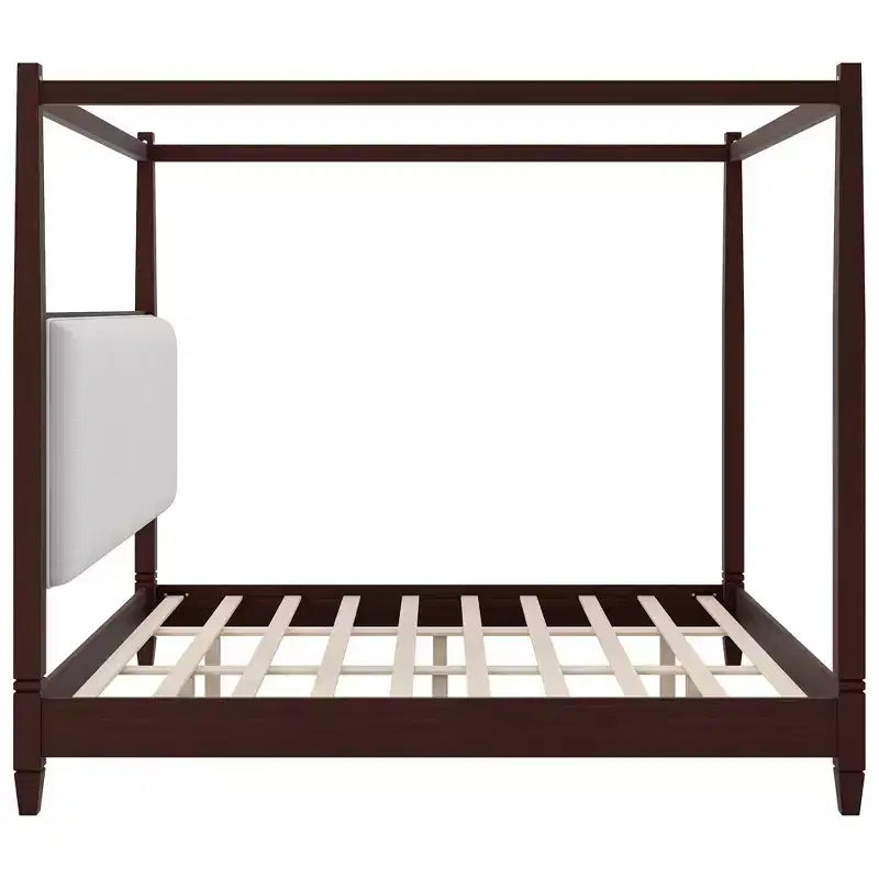 Letto a baldacchino con testiera imbottita