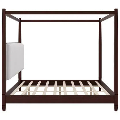 Letto a baldacchino con testiera imbottita