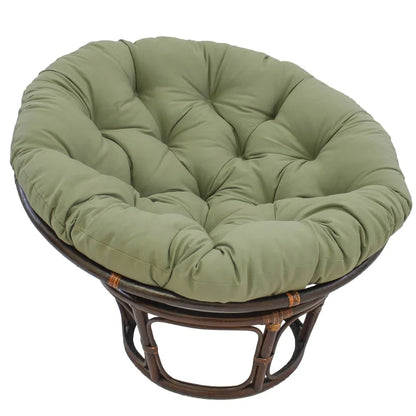 Poltrona Papasan Bali da 42 pollici in rattan con cuscino in twill