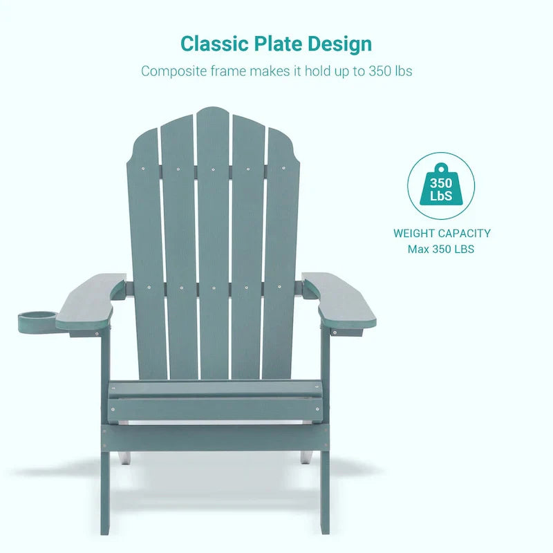 Bonosuki Set di 2 sedie Adirondack pieghevoli per patio e braciere