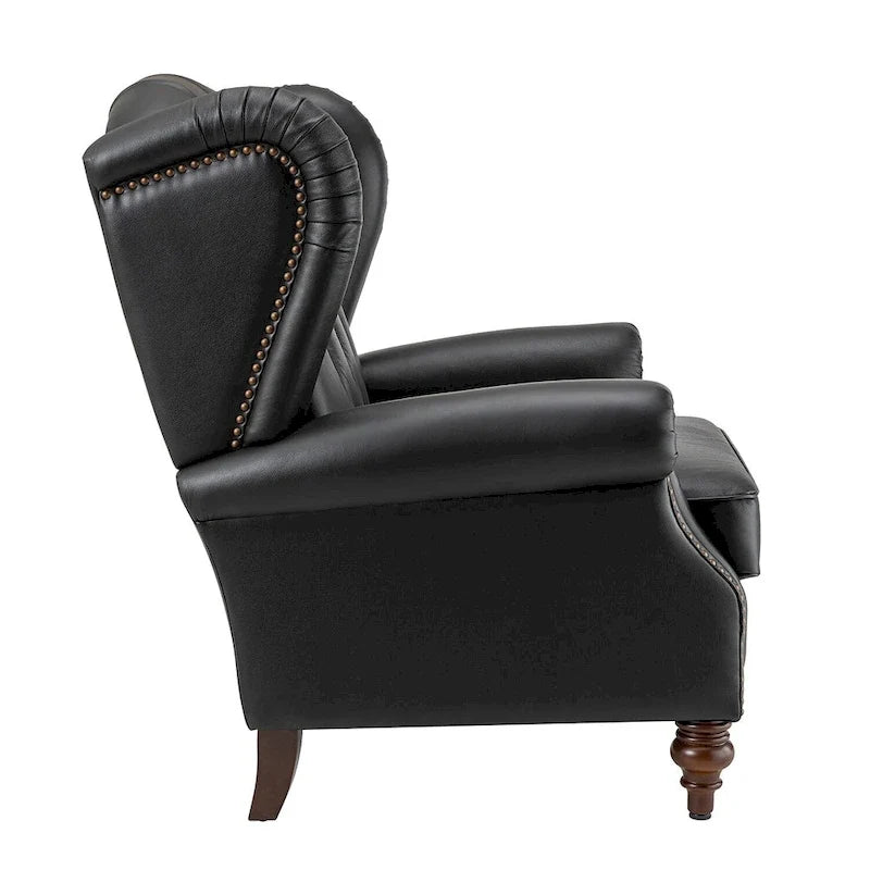Fauteuil en cuir classique Alex avec clous décoratifs par HULALA HOME