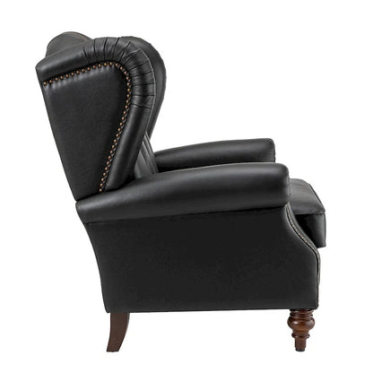 Fauteuil en cuir classique Alex avec clous décoratifs par HULALA HOME