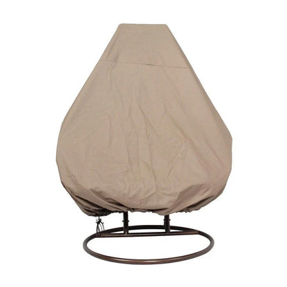 LeisureMod Fauteuil suspendu œuf 2 places avec support - Balançoire / hamac de patio en rotin osier pour extérieur/intérieur avec coussins