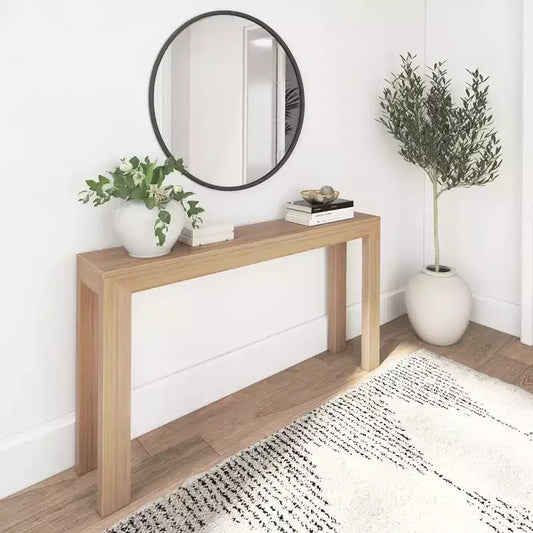 56 Console, Legno massello, Stile moderno stretto, Nero / Biondo / Noce pecan