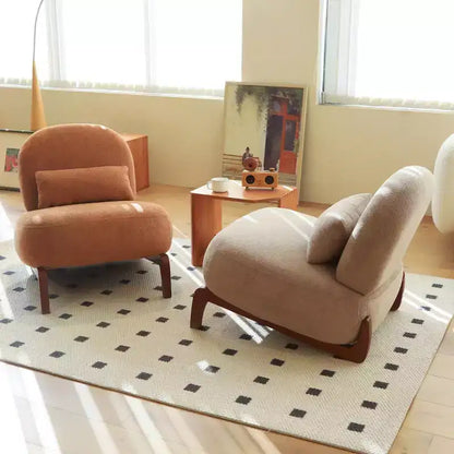 Moderna sedia imbottita graziosa, comoda poltrona senza braccioli per salotto, camera da letto, appartamento o balcone - Panipeachy