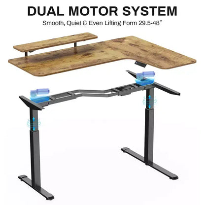 Scrivania angolare EUREKA ERGONOMIC 60x23 regolabile in altezza con set di accessori