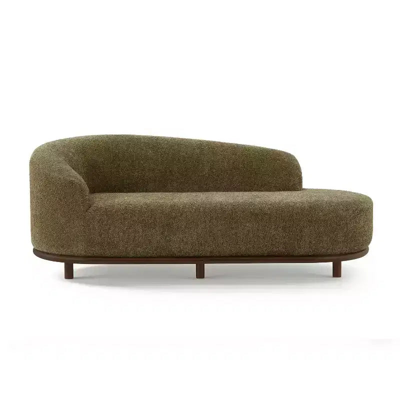 ModernLuxe Chaise Longue, Divano Moderno Metà Secolo con Struttura in Legno di Gomma, Daybed Orientato a Sinistra per Soggiorno