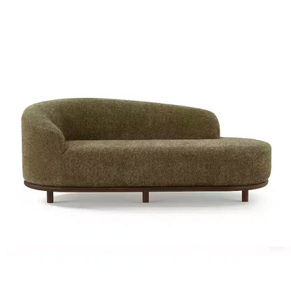 ModernLuxe Chaise Longue, Divano Moderno Metà Secolo con Struttura in Legno di Gomma, Daybed Orientato a Sinistra per Soggiorno