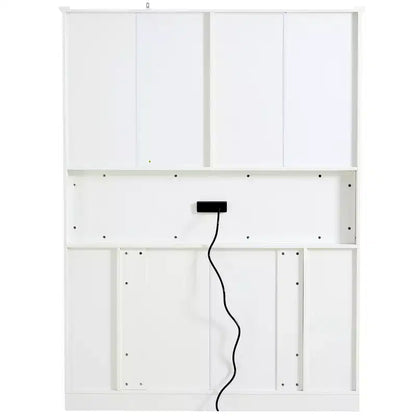 Garde-manger de cuisine autoportant Whisen de 180 cm de haut, grand buffet de salle à manger avec 4 portes pliantes, étagères, porte-bouteilles