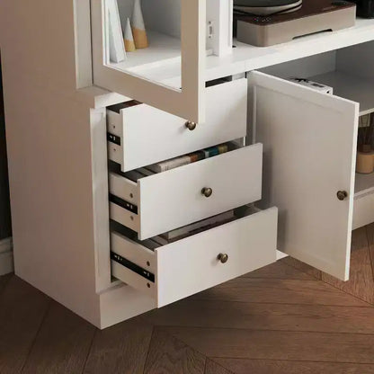 Famapy Mobile TV Bianco - Ampio Porta TV con Ante e Faretti LED per Soggiorno