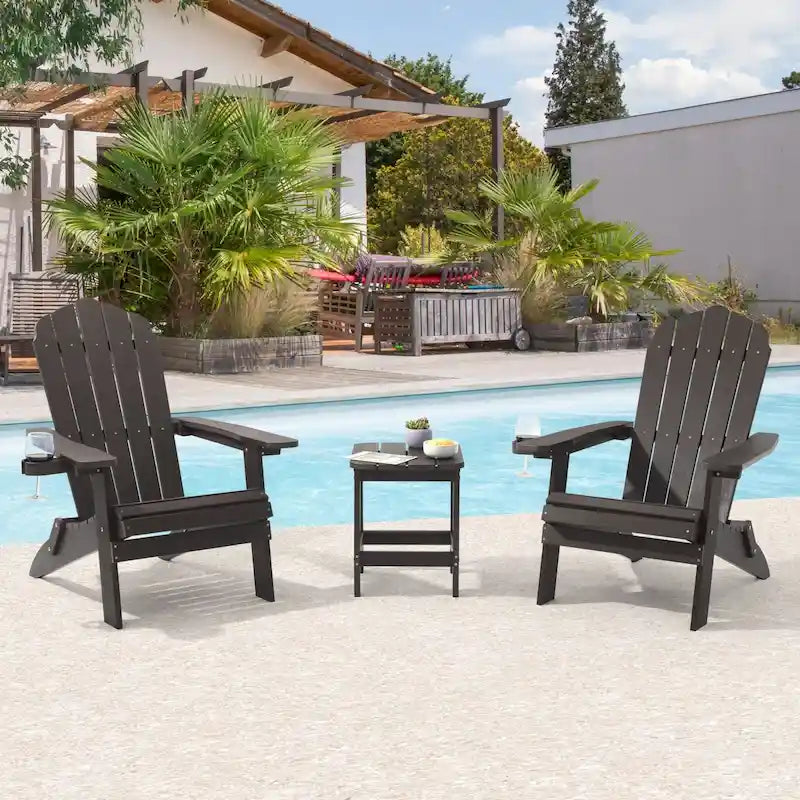Bonosuki Set di 2 sedie Adirondack pieghevoli per patio e braciere