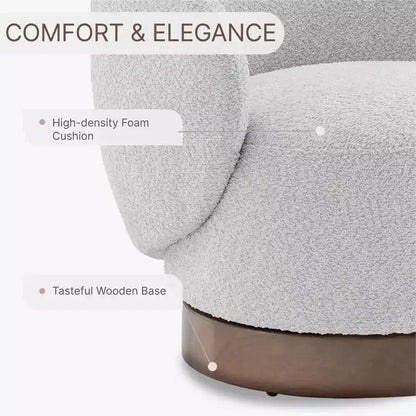 Fauteuil d'appoint pivotant Spruce&Spring en tissu avec base en bois