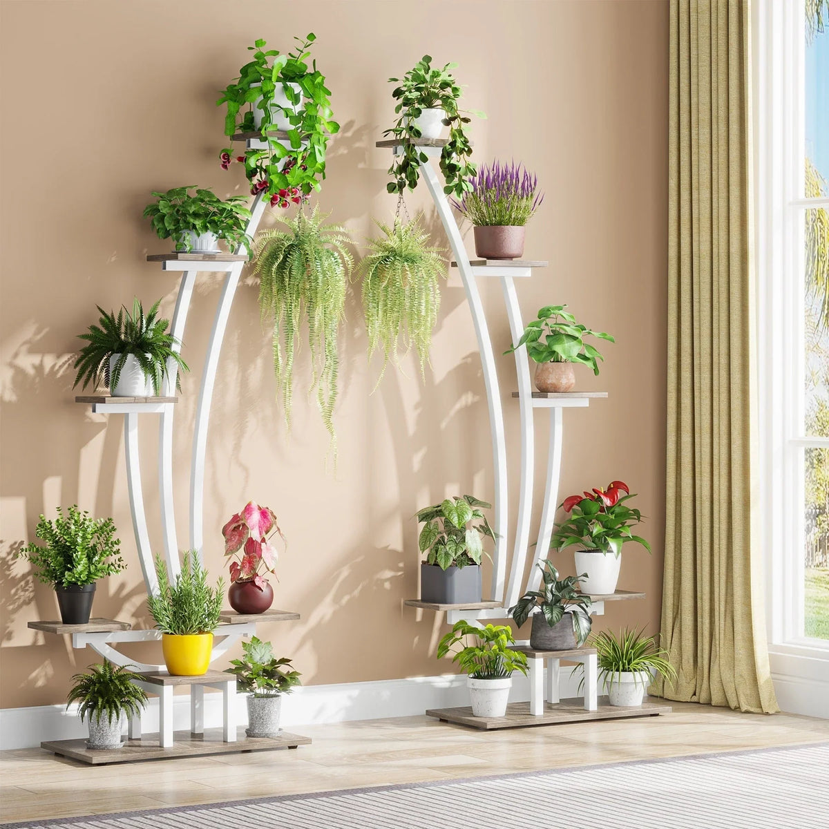 Fioriera Verticale per Piante da Interno a 6 Livelli per Giardino - Set da 2 Pezzi