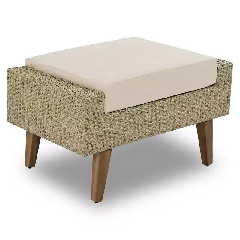 Whisen Set Divani 6 Pezzi in Vimini PE Resistente alle Intemperie, Divano da Esterno in Rattan con Doppi Cuscini