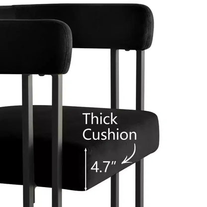 Set tavolo da pranzo allungabile da 120-210 cm per 4 persone, tavolo nero e 4 sedie da pranzo imbottite in velluto con gambe in metallo, stile moderno