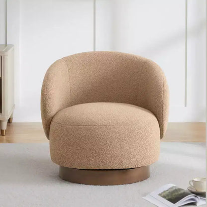 Fauteuil d'appoint pivotant Spruce&Spring en tissu avec base en bois