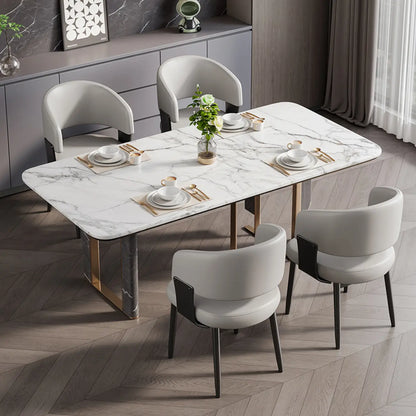 Sedia da pranzo moderna glamour rivestita in pelle