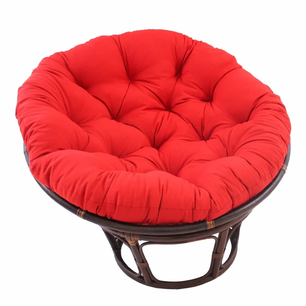 Poltrona Papasan Bali da 42 pollici in rattan con cuscino in twill