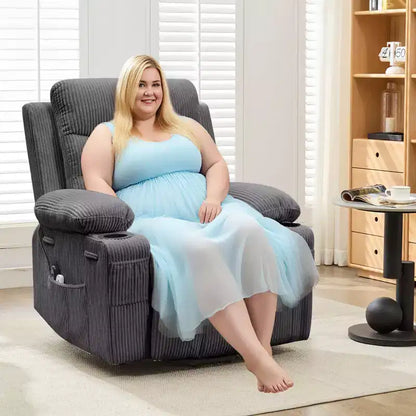 Fauteuil inclinable électrique releveur, fauteuils inclinables électriques pour personnes âgées avec fonction chauffante et massante, aide à la levée, porte-gobelets, poche latérale, pour salon