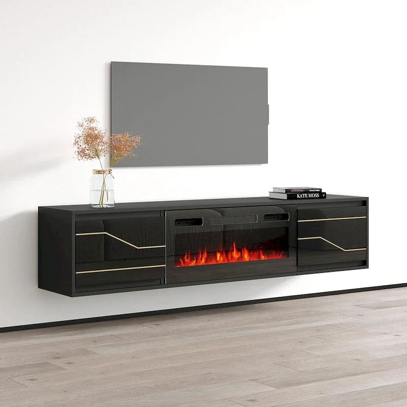 Porta TV con camino Maze BL-EF
