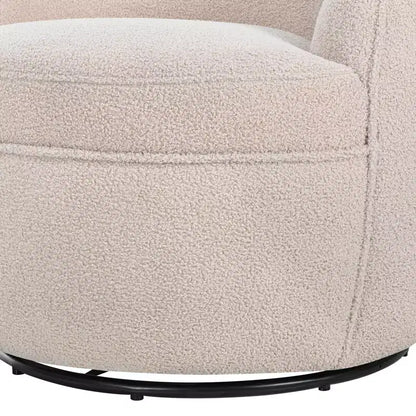 Fauteuil baril pivotant Roundhill Furniture Galleria 360 en similicuir sherpa