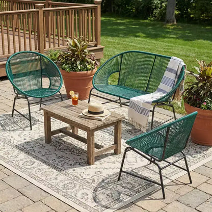 Christopher Knight Home Paoa Set Salotto da Esterno in 3 Pezzi Intrecciato con Struttura in Ferro (Tavolo Non Incluso)