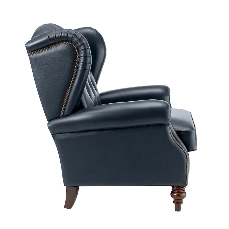Fauteuil Alex Classic Wingback en cuir avec clous décoratifs (lot de 2) par HULALA HOME