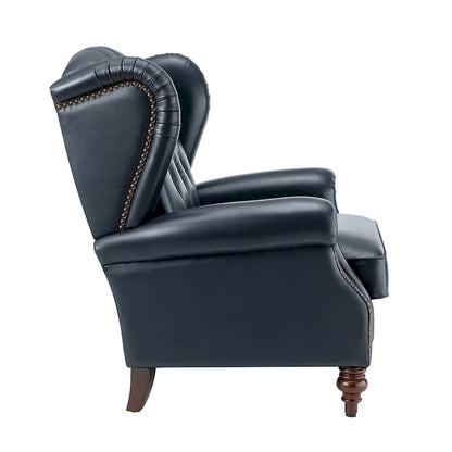 Fauteuil Alex Classic Wingback en cuir avec clous décoratifs (lot de 2) par HULALA HOME