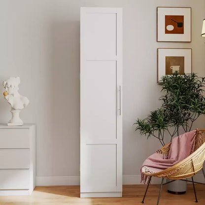 Buffet de Cuisine, Meuble Autonome Blanc avec Portes et Étagères, Idéal pour Cuisines, Salons et Salles à Manger