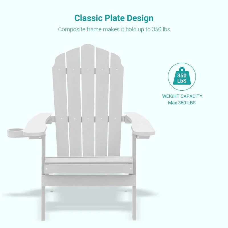 Bonosuki Set di 2 sedie Adirondack pieghevoli per patio e braciere