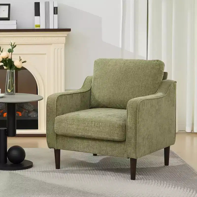 Poltrona accent mid-century, sedie moderne e comode per soggiorno, poltrona imbottita, sedia laterale comoda, per camera da letto e soggiorno