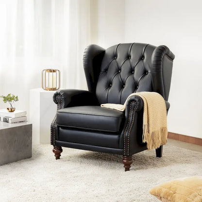 Fauteuil en cuir classique Alex avec clous décoratifs par HULALA HOME
