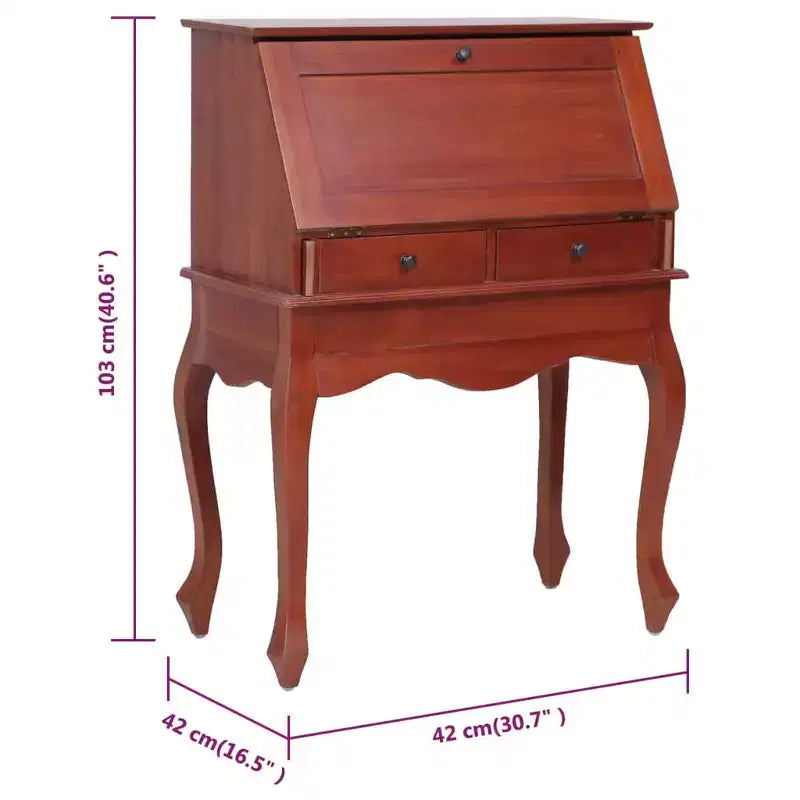 Secrétaire Brun Bois d'acajou massif 78 x 42 x 103 cm