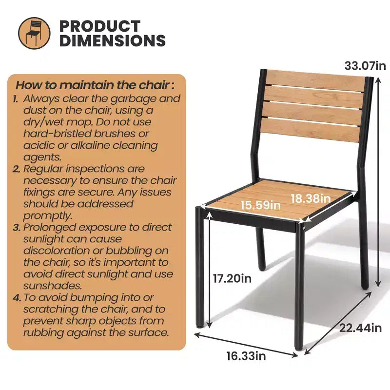 Crestlive Products - Set da pranzo per esterni 7 pezzi per 6 persone, tavolo rettangolare da patio con telaio in alluminio e piano effetto legno, con foro per ombrellone
