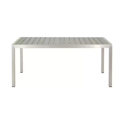 Christopher Knight Home Brooks set da pranzo da 7 pezzi da esterno in alluminio e legno con corda intrecciata, grigio/nero/argento