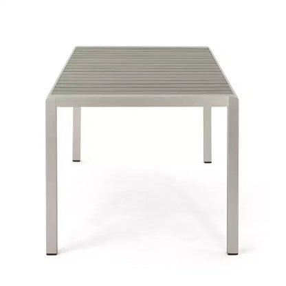 Christopher Knight Home Brooks set da pranzo da 7 pezzi da esterno in alluminio e legno con corda intrecciata, grigio/nero/argento