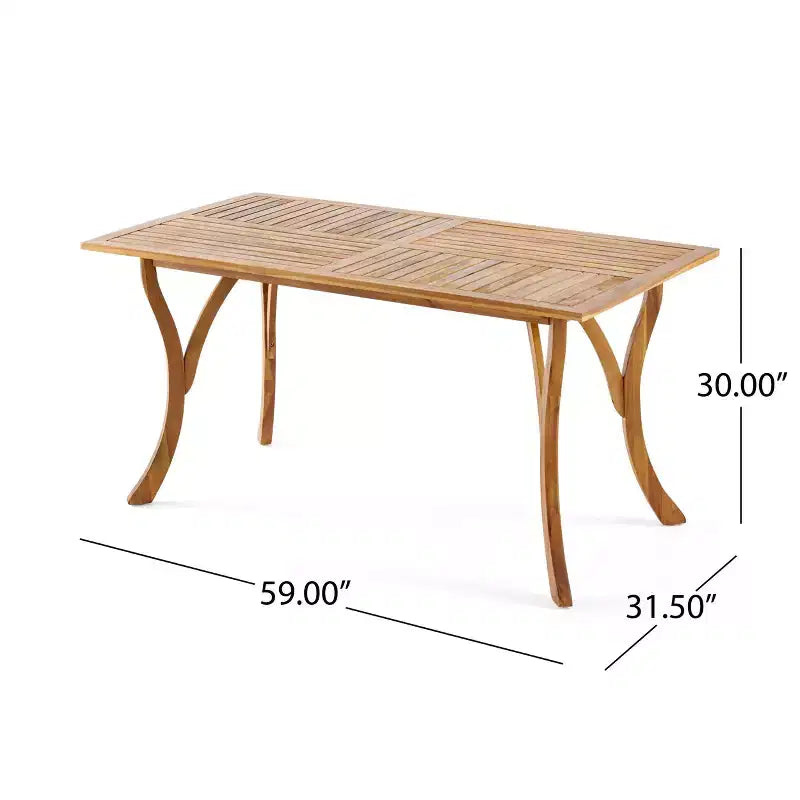 Christopher Knight Home Holomn Set da pranzo da 7 pezzi in acacia rustico con cuscini