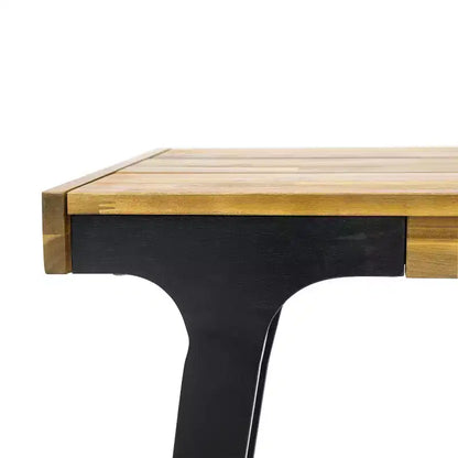 Ensemble de salle à manger d'extérieur 3 pièces en bois d'acacia Christopher Knight Home Harper, teck/noir