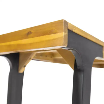 Ensemble de salle à manger d'extérieur 3 pièces en bois d'acacia Christopher Knight Home Harper, teck/noir