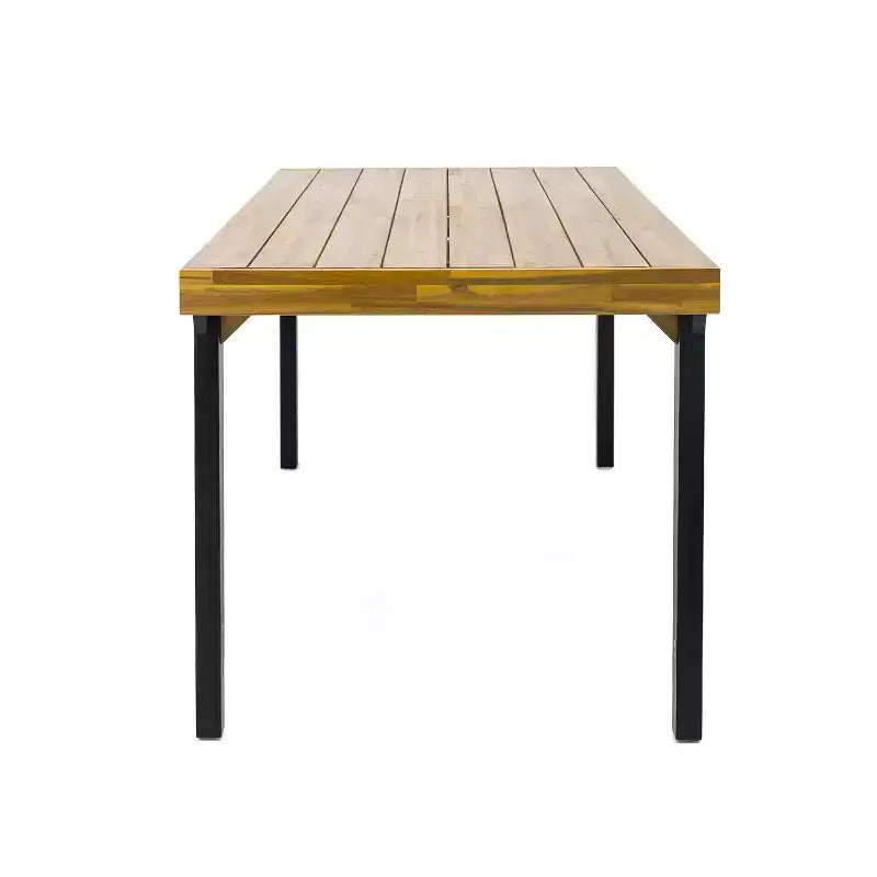 Ensemble de salle à manger d'extérieur 3 pièces en bois d'acacia Christopher Knight Home Harper, teck/noir