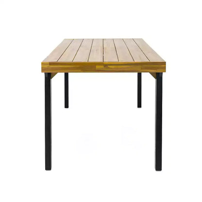 Ensemble de salle à manger d'extérieur 3 pièces en bois d'acacia Christopher Knight Home Harper, teck/noir