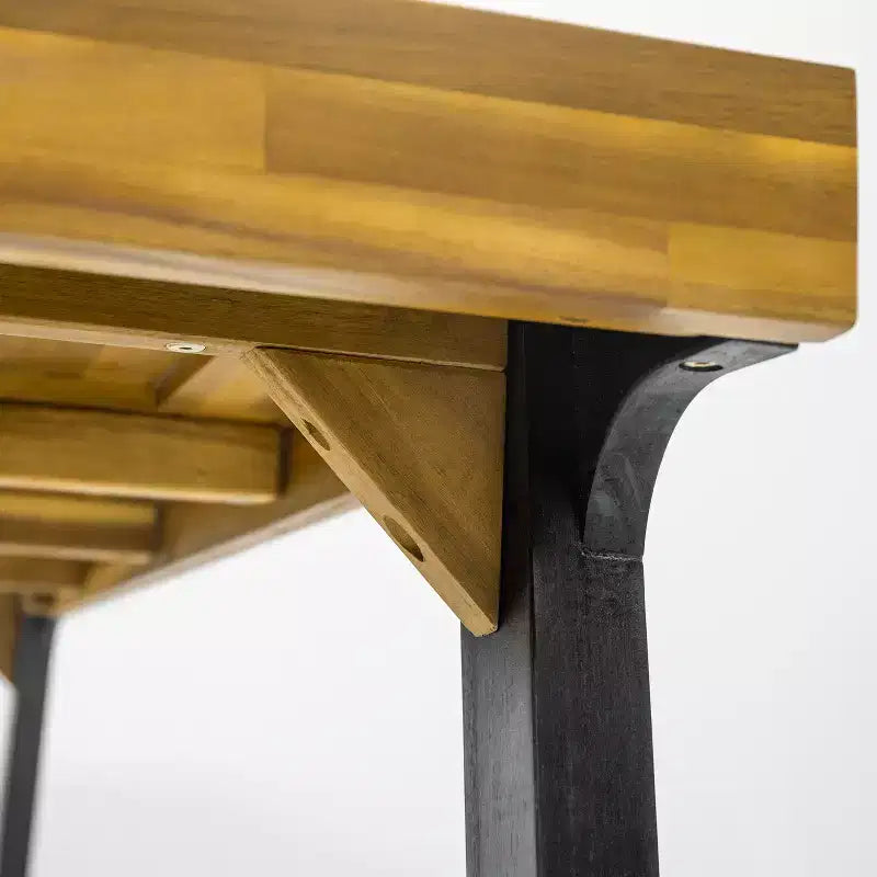 Ensemble de salle à manger d'extérieur 3 pièces en bois d'acacia Christopher Knight Home Harper, teck/noir