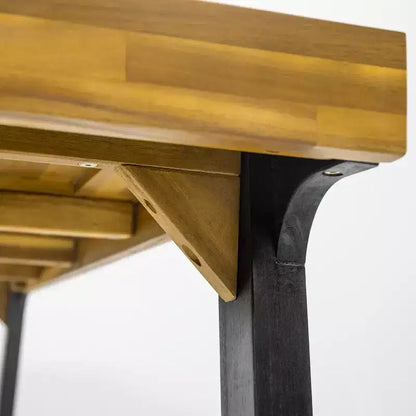 Ensemble de salle à manger d'extérieur 3 pièces en bois d'acacia Christopher Knight Home Harper, teck/noir