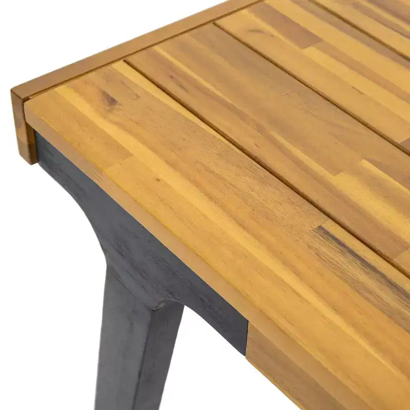 Ensemble de salle à manger d'extérieur 3 pièces en bois d'acacia Christopher Knight Home Harper, teck/noir