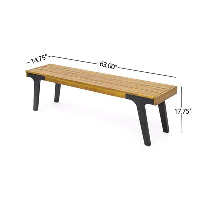 Ensemble de salle à manger d'extérieur 3 pièces en bois d'acacia Christopher Knight Home Harper, teck/noir