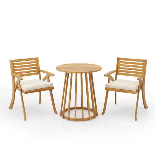 Christopher Knight Home Zephyr Outdoor Acacia Wood Dining Set with Cushions, Teak