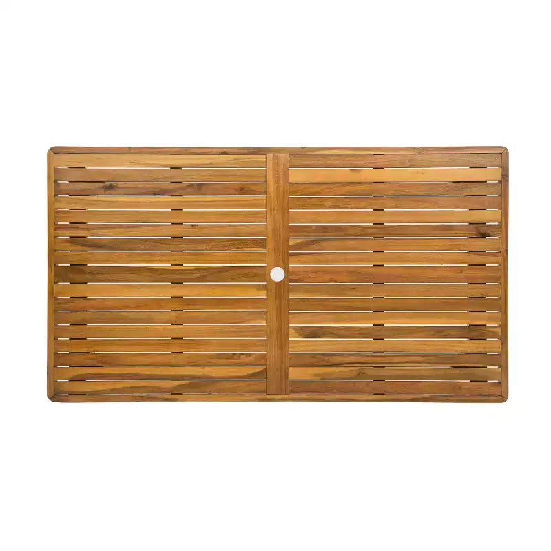 Set da pranzo da esterno a 7 pezzi in acacia e plastica di polipropilene Christopher Knight Home Maya