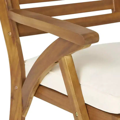 Set da pranzo da esterno ModernLuxe in legno con cuscini per 3/5/7 persone, finitura teak